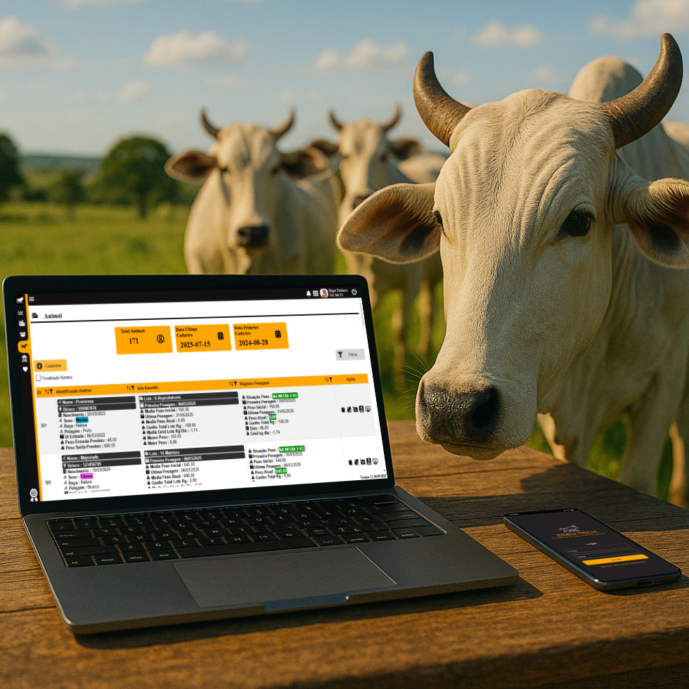 Sistema ZebuTech em uso no campo